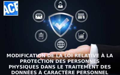 MODIFICATION DE LA LOI RELATIVE À LA PROTECTION DES PERSONNES PHYSIQUES DANS LE TRAITEMENT DES DONNÉES À CARACTÈRE PERSONNEL