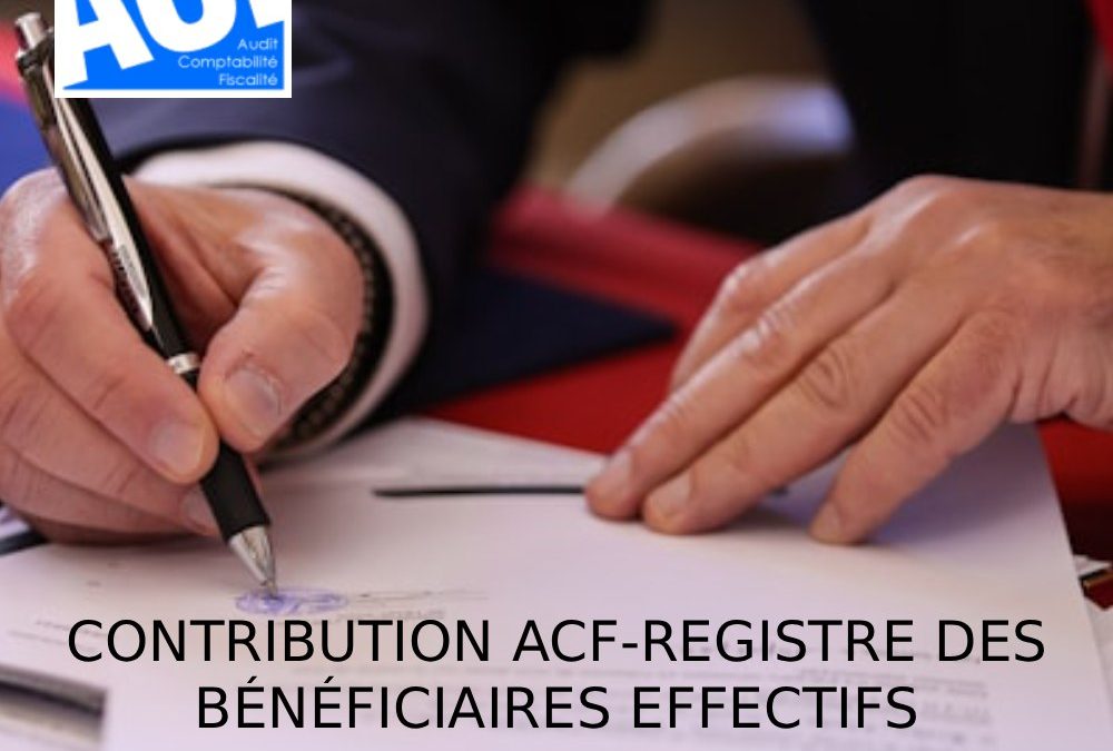 CONTRIBUTION ACF-REGISTRE DES BÉNÉFICIAIRES EFFECTIFS